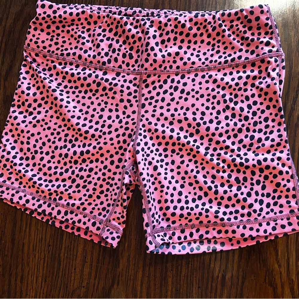 IAB mfg Women's Pink and Black Polka Dot Bike Shorts